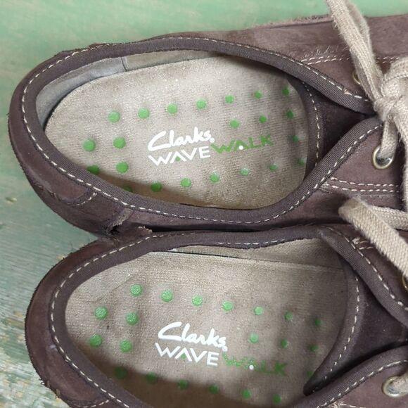 Clarks Wave Walk Womens Brown Leather Lace Up Comfort Shoes Size 8.5 - Picture 6 of 7